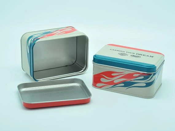 Middle Size Stock Tin Box With Sliver Inside